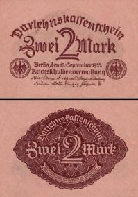 *2 Marky Nemecko 1922, P62a UNC, Weimarská republika - Kliknutím na obrázok zatvorte -